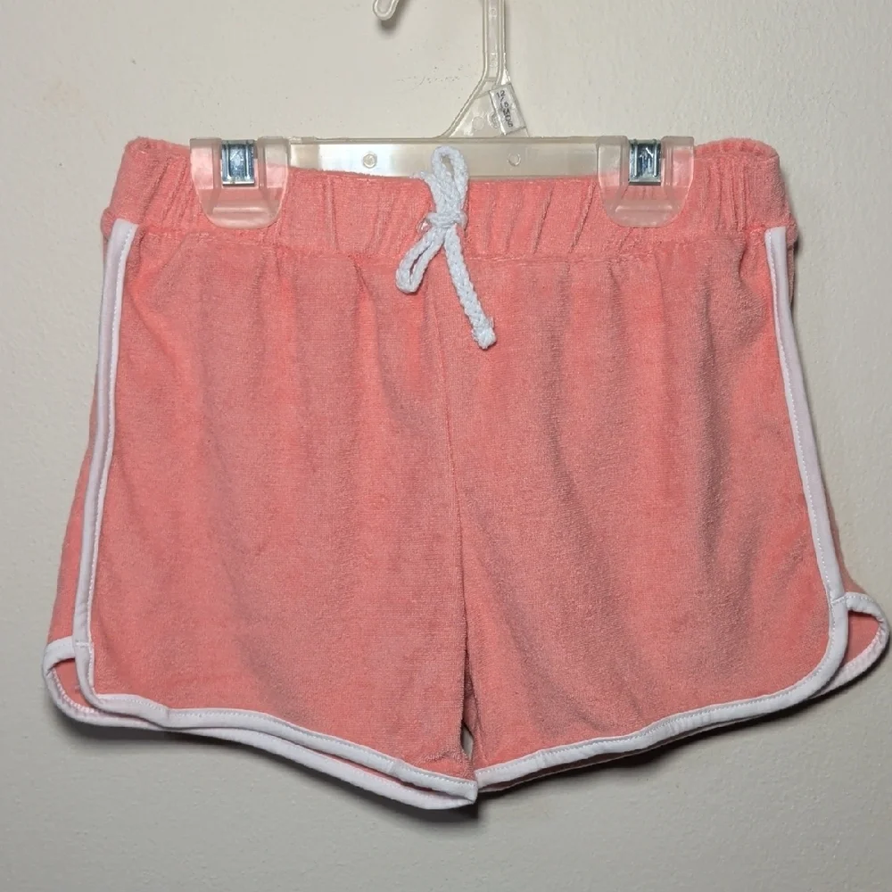 Velvet Fawn Pink Terry Cloth Shorts with White Trim Summer Sporty Girls Size 7
